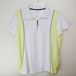 Kate Lord White & Yellow Golf Polo